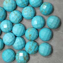 12MM FACETED ROUND CABOCHON STABILIZED TQ(8PCS/BAG)